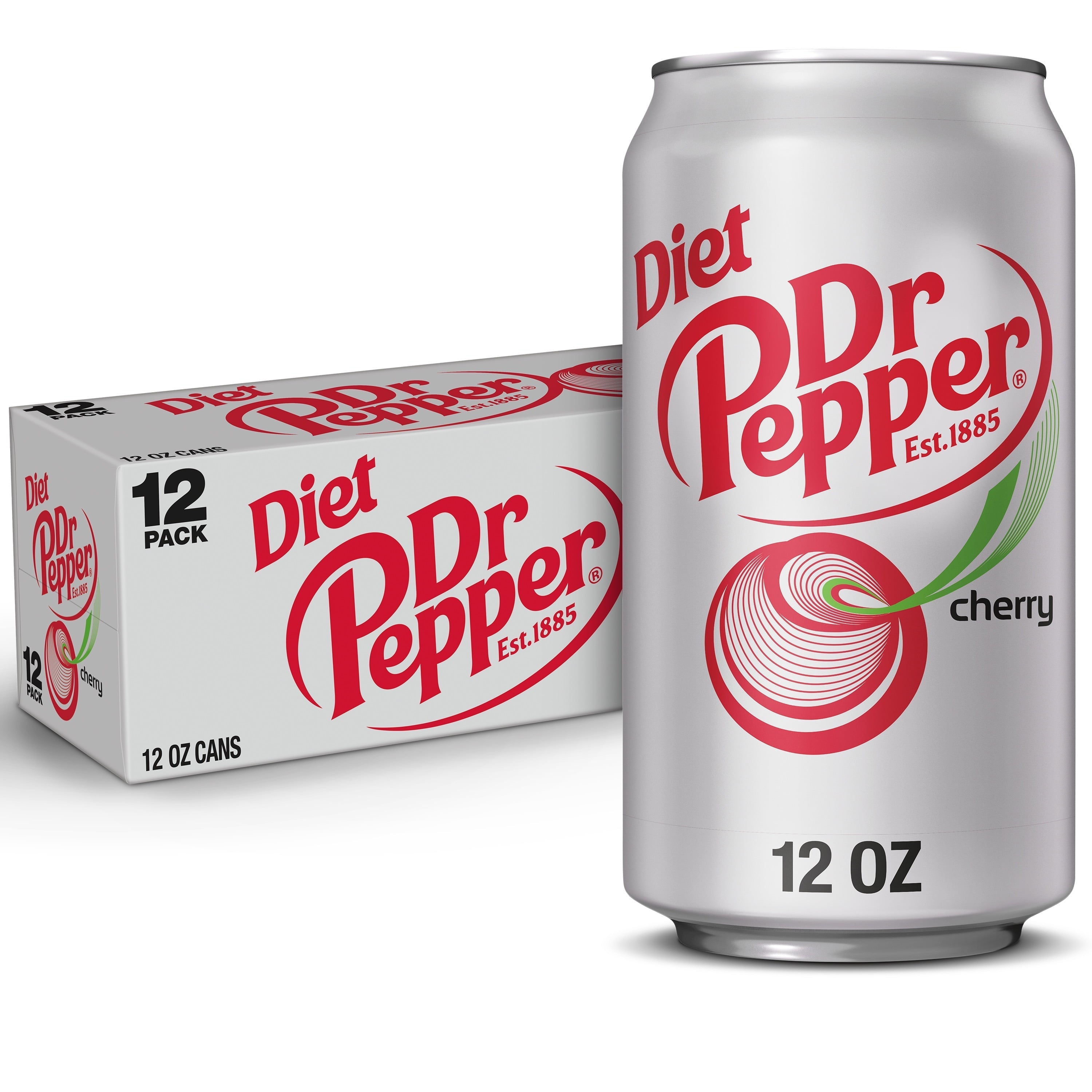 Diet Dr Pepper Cherry Soda, 12 fl oz Cans, 12-Pack